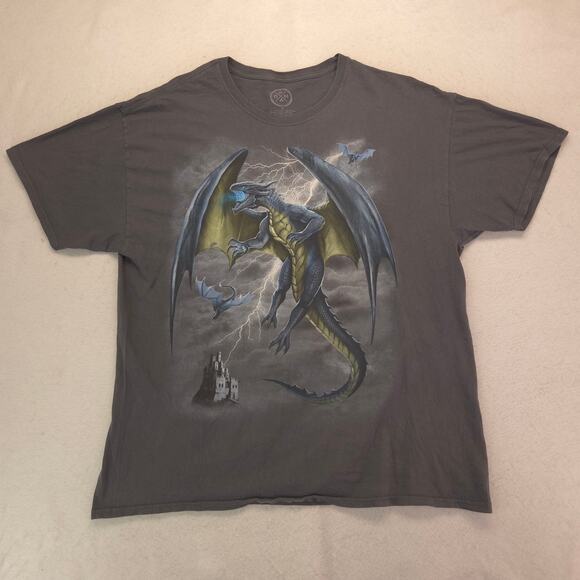 DOM Dragon Graphic Short Sleeve T Shirt Mens Size Extra Large XL Gray - Picture 2 of 9